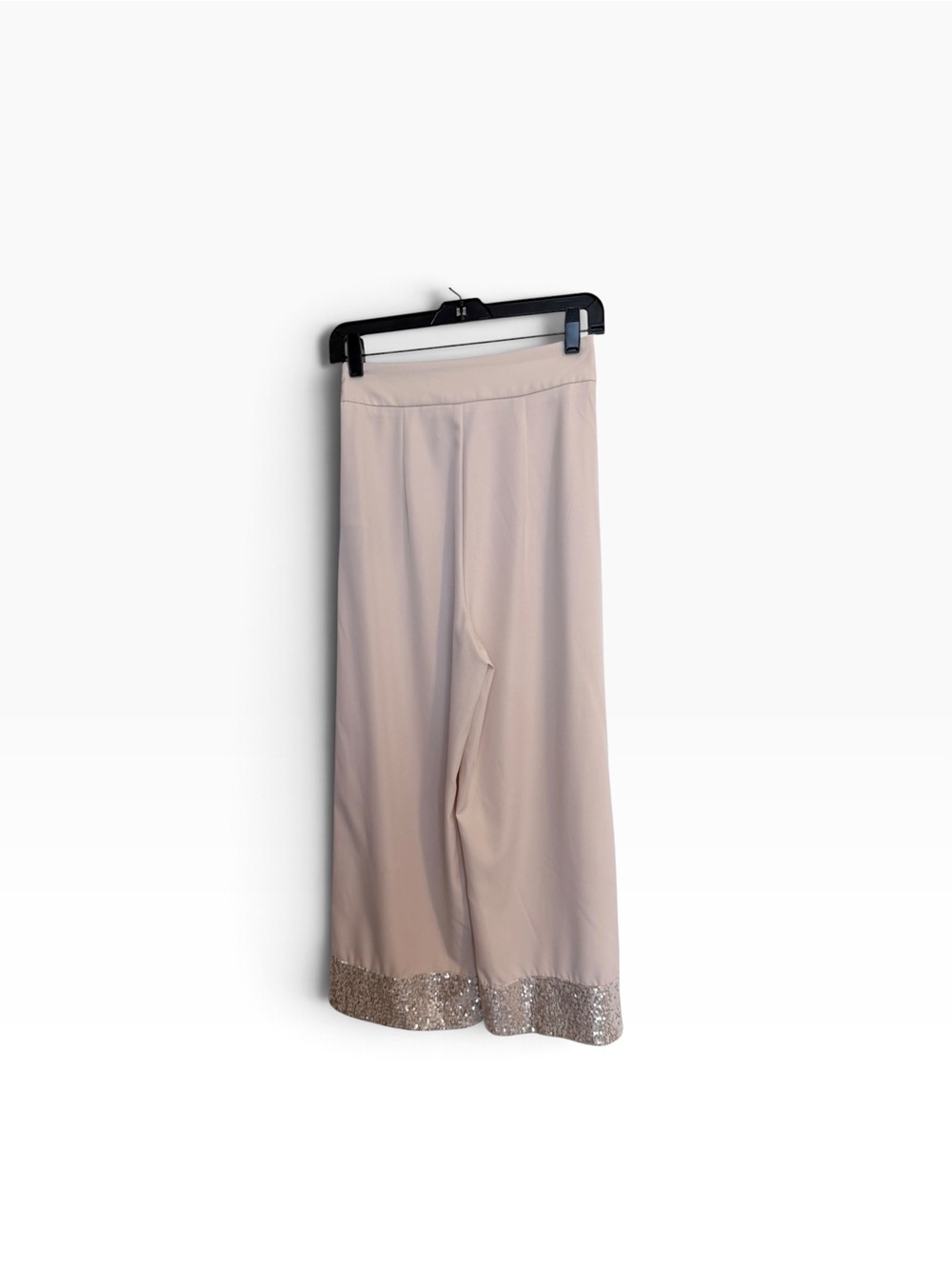 Milano Wide-Leg Pants with Sequin Hem - Blush